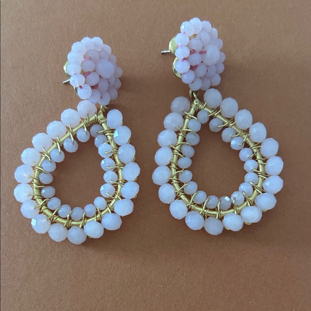 Lisi Lerch Elegant Gold and Pink Beaded Earrings